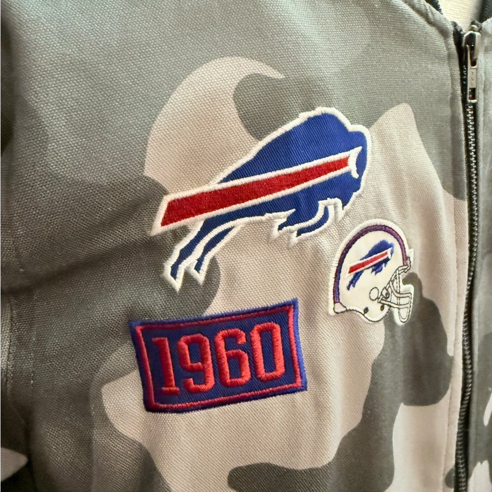 The Wild collective Buffalo Bills one family NFL camo bomber jacket full zip - Picture 8 of 15
